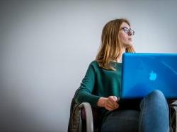 Student working on computer